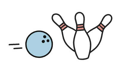 bowling ball and pins