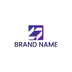 Modern Abstract Purple Gradient Square Logo with Stylized Interlocking Letter S or Z