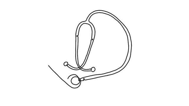 continuous line animation of Stethoscope