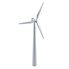 Modern Wind Turbine Generator for Renewable Energy Concept on Transparent Background © Palhano