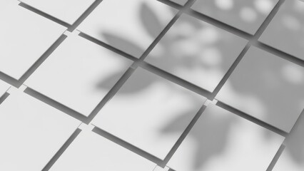 Obraz premium Abstract shadow pattern on white surface mockup isolated on white background