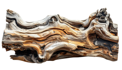 Close-up of weathered wood with intricate grain patterns on black