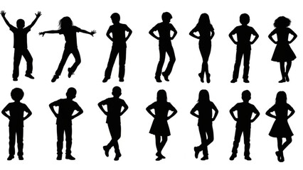 Fototapeta premium Female Posing Fashion Silhouettes