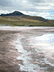 Great Salt Lake, reflection, cloud, pink color