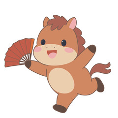 Chinese Lunar New Year the year  of horse horse with smile face