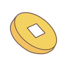 Chinese old coin and gold