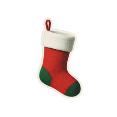 A festive Christmas stocking hanging decoration with red and green accents