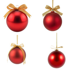 Christmas ornament set elegant decorative elements festive home decor studio background close-up view holiday celebration concept