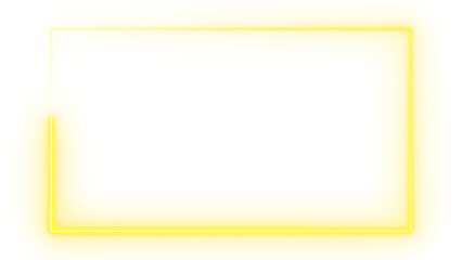 Glowing Yellow Neon Rounded Frame Looping Overlay on Transparent Background