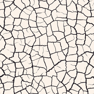 Abstract Organic Cracked Lines Seamless Pattern with Irregular Mosaic Shapes