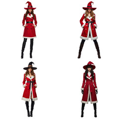 Christmas fashion set featuring stylish models in festive outfits studio setting high-quality images vibrant colors