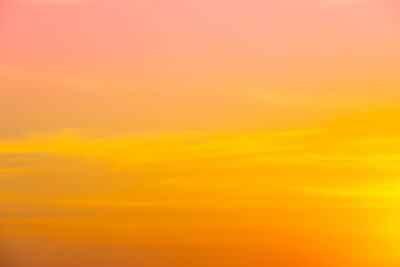 Enjoy a panoramic view of the skyline. The sun rises in the morning sky with colorful clouds. and beautiful cloud patterns In the soft light of the morning	