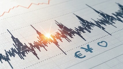Financial chart with currency symbols and data points, symbolizing the heartbeat of the market