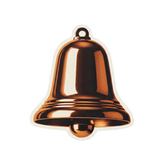 A shiny copper bell isolated on a white background viewed from the front