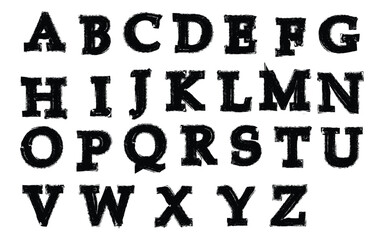 Hand Drawn Alphabet Letters Typography Set