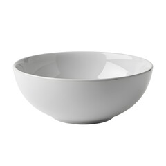 Simple white ceramic serving bowl for food photography on transparent background