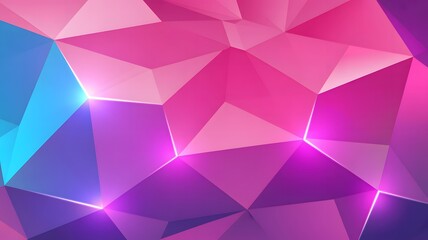 Fototapeta premium Neon Pink and Blue Geometric Crystal Abstract Background