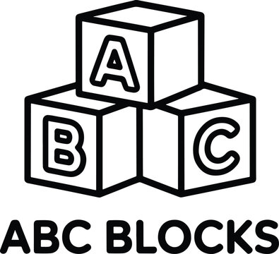 ABC Blocks Learning Concept Education Icon