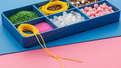 Craft Supplies in Organized Storage Box