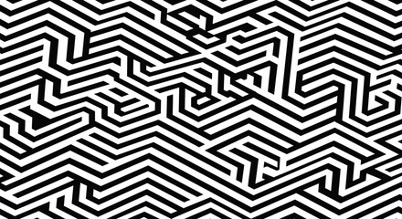 Black and white geometric pattern design.
