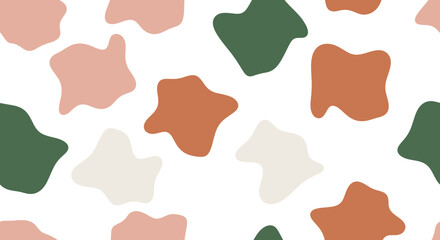 Colorful abstract shapes on white.