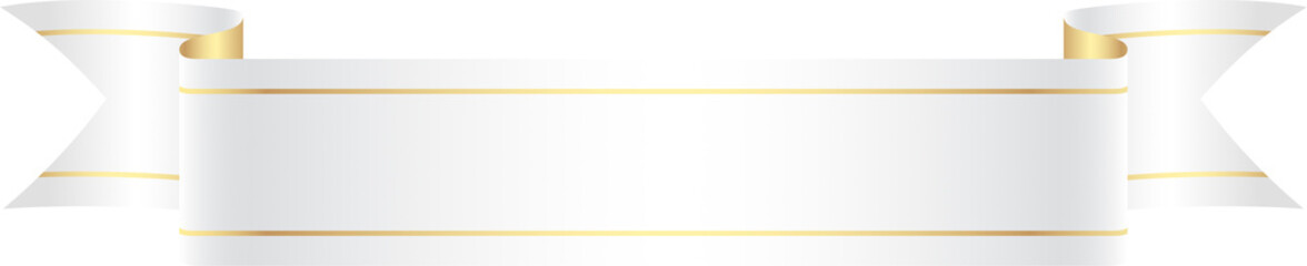 Obraz premium White and Gold Ribbon Banner 