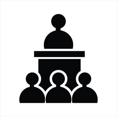 Businessman Speaking to Audience on Podium