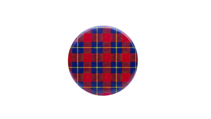 Plaid Button Isolated on White Background