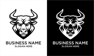 Powerful Bull Head Logo Design for Business Branding.