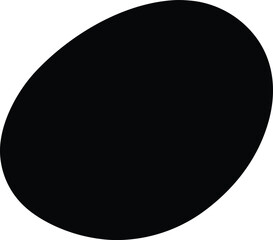 Minimalist solid black oval pebble silhouette vector