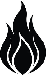 Minimalist Flame Silhouette Vector Solid Black fire 1
