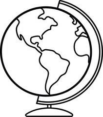 Minimalist Earth Globe line art vector clean thin world