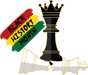 Black History Month Chess Piece Celebration Graphic Design © MDAmanullah