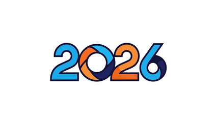 Modern 2026 Logo Design - Blue and Orange Sporty Typography