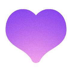 Purple heart PNG isolated on transparent background for greeting cards, invitations, Valentine digital scrapbooking