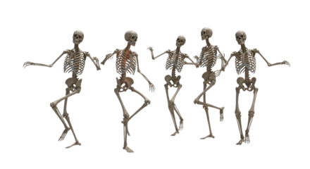 Dancing skeletons transparent background cutout png