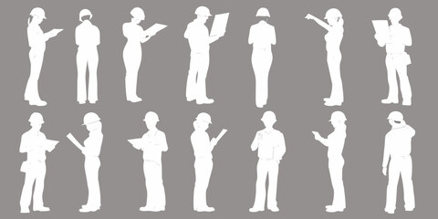 Silhouettes of people in various poses showcasing different body language and actions © Bipul