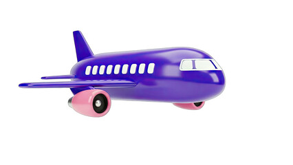 Purple Toy Airplane Isolated on White Background