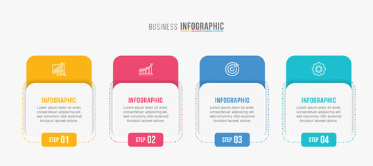 Timeline infographic template design. 3-4-5 options or steps business infographic template design. Can be used for process diagram, presentations, workflow layout, flow chart, steps, banner.