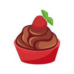 Chocolate Frosted Strawberry Cupcake