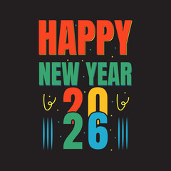 Colorful Happy New Year Typography