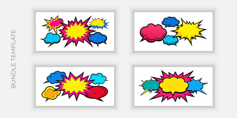 Colorful comic speech discount bubble set © Insha