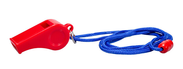 紐のついた赤いホイッスル