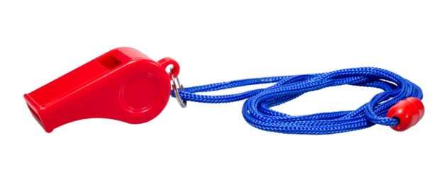 紐のついた赤いホイッスル