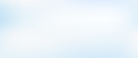 Subtle soft winter backdrop for graphic design banner, flyer, poster, presentation. Smooth light blue abstract wallpaper. Cloud white gradient background. Blurred wavy pastel gradation cover. Vector