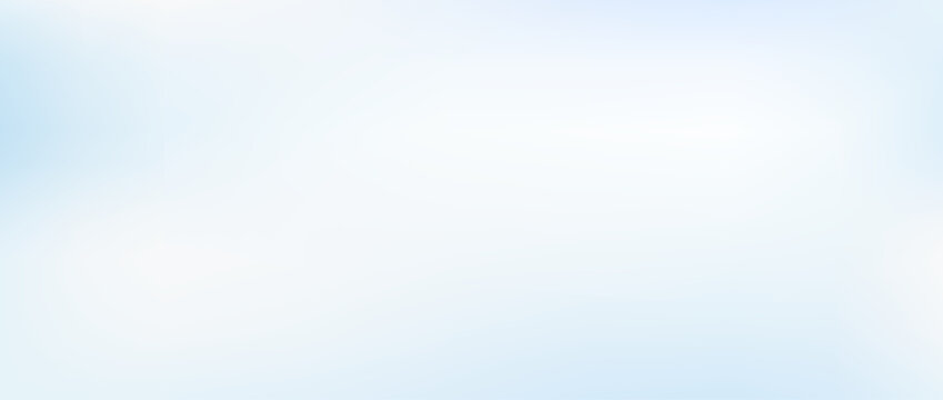 Subtle soft winter backdrop for graphic design banner, flyer, poster, presentation. Smooth light blue abstract wallpaper. Cloud white gradient background. Blurred wavy pastel gradation cover. Vector