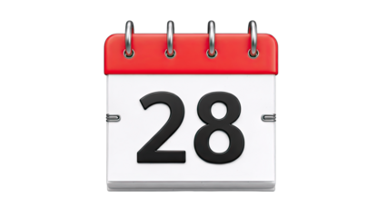 Calendar Showing Date 28 - Time Management Concept
