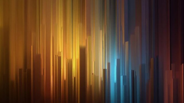 Abstract glowing vertical lines background with fiery orange and gold colors seamless loop motion graphic for technology and data concept design presentation wallpaper