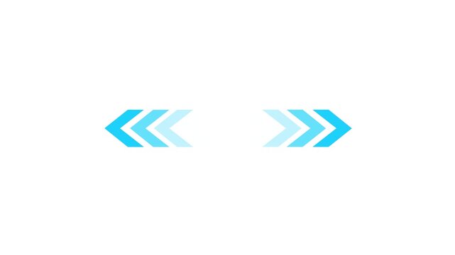 Left right blue arrow animation. Social media scroll arrow animation button