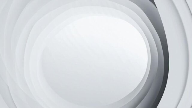 Abstract white and light grey glowing light circles background seamless loop motion graphic for clean minimalist design and modern corporate presentation wallpaper